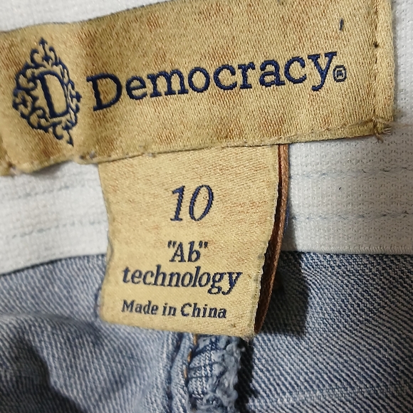 Democracy Ab Solution Jeans Skinny Blue Light Wash Distressed Stretch Denim - Picture 7 of 9